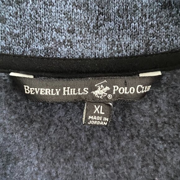 Beverly Hills Polo Club Men's (XL) Fleece Blue & Black 3/4 Zip Pull Over - Picture 2 of 10
